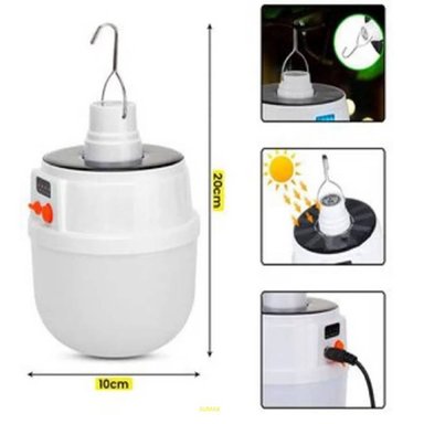 FOCO LÁMPARA LED PORTÁTIL RECARGABLE LUZ SOLAR.