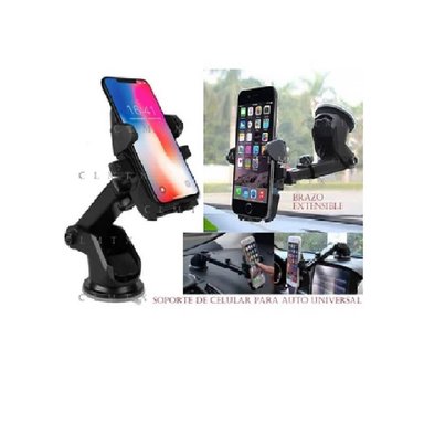 SOPORTE CELULAR AUTO BRAZO EXTENSIBLE 360° TABLERO PARABRISA