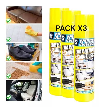 PACK X3 ESPUMA LIMPIADOR MULTIUSOS ALL CLEAN 650 ML SCHUBERT