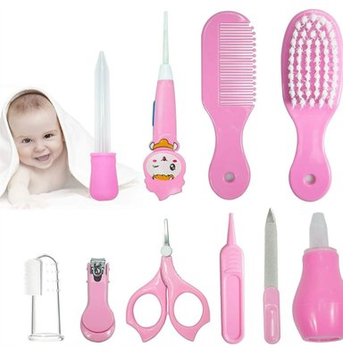 SET BABY CARE HIGIENE BEBES CORTAUÑAS 10 PIEZAS ROSADO