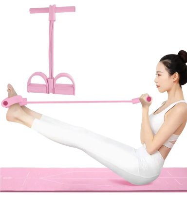 PACK X 2 LIGAS DE RESISTENCIA TRACCIÓN CON PEDAL PARA ENTRENAMIENTO -ROSADO