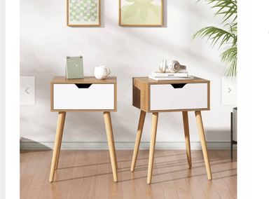 COMBO X2 VELADOR NACION MUEBLES JAVI VINTAGE BLANCO MATE