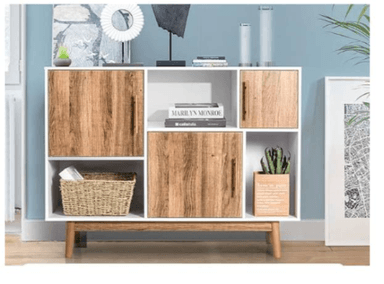 APARADOR NACION MUEBLES LIAM MADERA NATURAL MULTIUSOS