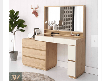 ESCRITORIO NACION MUEBLES LUCIA 130 CM X 130 CM MADERA NATURAL TOCADOR MODERNO