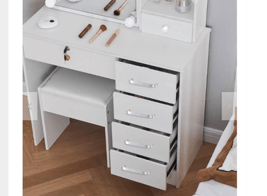 TOCADOR NACION MUEBLES VICTORIA BLANCO HUMO CON LUCES - 2