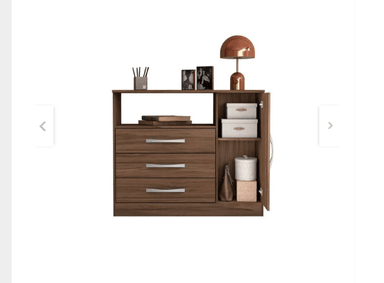 COMODA NACION MUEBLES LARSON MODERNO 3 CAJONES MARRON MORO