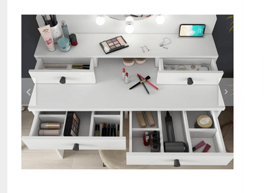 TOCADOR NACION MUEBLES LUCERO BLANCO CON LUCES - 2
