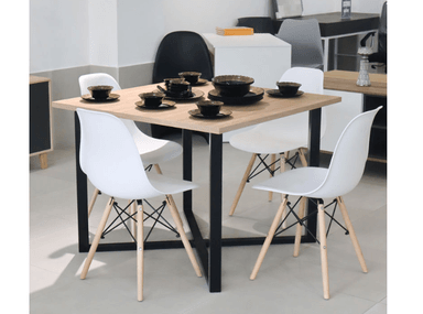 JUEGO COMEDOR NACION MUEBLES CASTILLA BEIGE MODERNO INCLUYE SILLAS