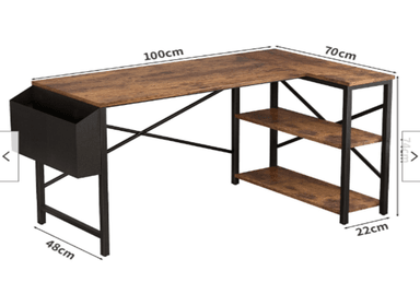 ESCRITORIO NACION MUEBLES EN FORMA DE L 70 CM X 100 CM MARRÓN - 2