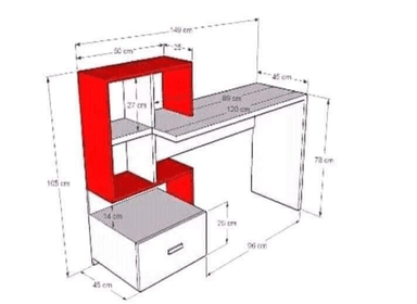 ESCRITORIO NACION MUEBLES DANAE 45 CM X 140 CM BLANCO - 2