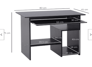ESCRITORIO NACION MUEBLES DALIA 45 CM X 80 CM NEGRO - 2