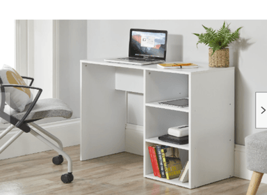 ESCRITORIO NACION MUEBLES DALI 50 CM X 100 CM BLANCO CON CAJONERA