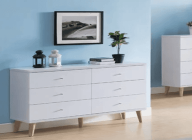 COMODA NACION MUEBLES ISA 6 CAJONES BLANCO