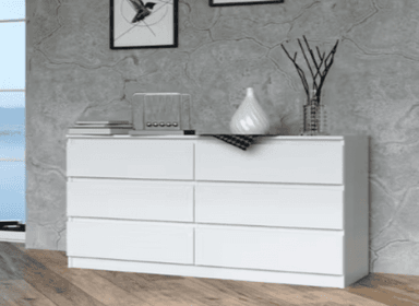 COMODA NACION MUEBLES MARLENE 6 CAJONES BLANCO