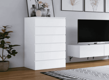 COMODA NACION MUEBLES FIORELLA 5 CAJONES BLANCO