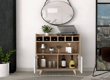 MUEBLE BAR NACION MUEBLES ARAAN MADERA MARRON