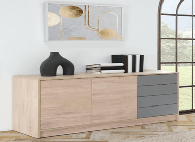 APARADOR NACION MUEBLES MERIDA MARRON GRIS