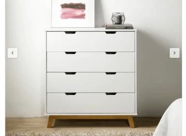 COMODA NACION MUEBLES LUCIA ELEGANTE 4 CAJONES BLANCO HUMO