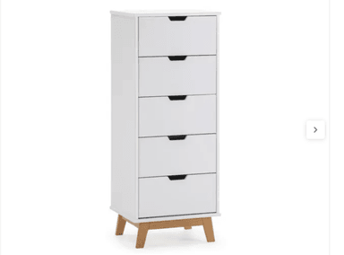 COMODA NACION MUEBLES SOL 5 CAJONES BLANCO