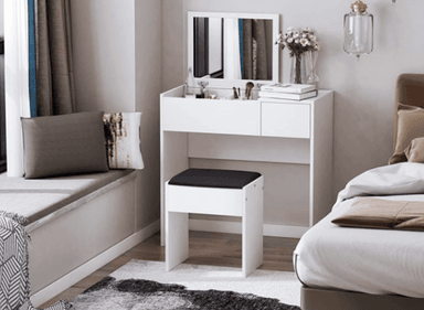 TOCADOR NACION MUEBLES RIVER BLANCO CON BANCA VINTAGE