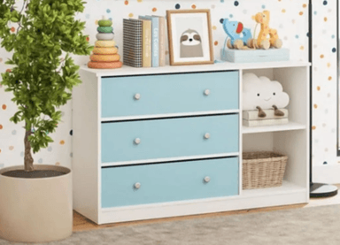 COMODA NACION MUEBLES GIGI INFANTIL 3 CAJONES CELESTE CLARO