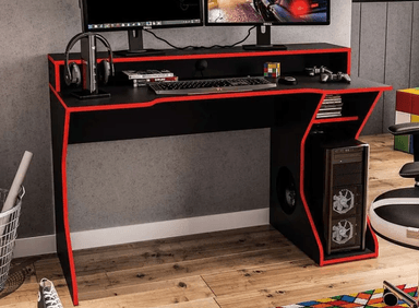 ESCRITORIO GAMER NACION MUEBLES CELI 130 CM X 60 CM NEGRO