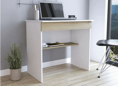 ESCRITORIO NACION MUEBLES OZIO 80 CM X 80 CM BLANCO BEIGE