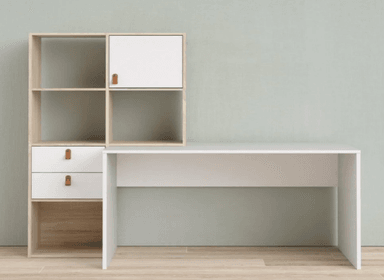 ESCRITORIO NACION MUEBLES ALEXANDER 50 CM X 130 CM BLANCO Y DUNA