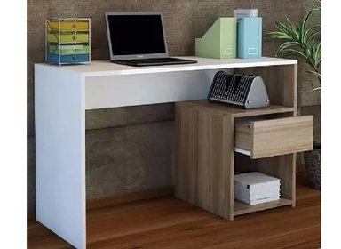 ESCRITORIO NACION MUEBLES TOMASSO 50 CM X 120 CM BLANCO CAJONERA DUNA