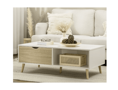 MESA CENTRO NACION MUEBLES BLANCO ANGEL MINIMALISTA