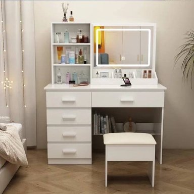 COMODA NACION MUEBLES ASHLEY CON ESPEJO COLOR BLANCO NM