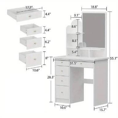 TOCADOR NACION MUEBLES SOFIA COLOR BLANCO NM - 3