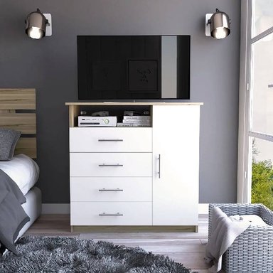 COMODA NACION MUEBLES RITA COLOR BLANCO NM