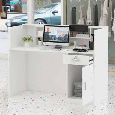 ESCRITORIO NACION MUEBLES COUNTER PARA OFICINA RICHI COLOR BLANCO NM - 2