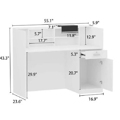 ESCRITORIO NACION MUEBLES COUNTER PARA OFICINA RICHI COLOR BLANCO NM - 4