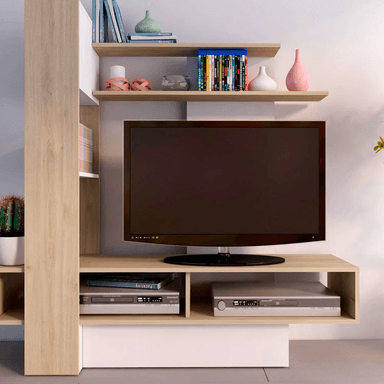 MUEBLE PARA TV NACION MUEBLES HERCULES COLOR MADERA - 2