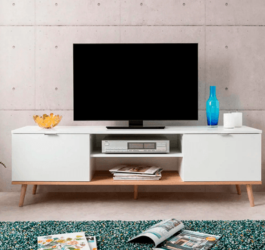 MUEBLE PARA TV NACION MUEBLES TOFFI COLOR BLANCO - 1
