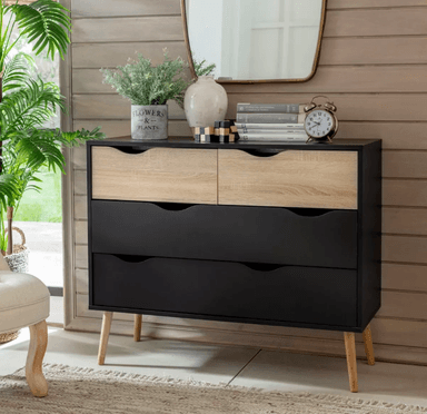 COMODA NACION MUEBLES 6CLAVO COLOR NEGRO