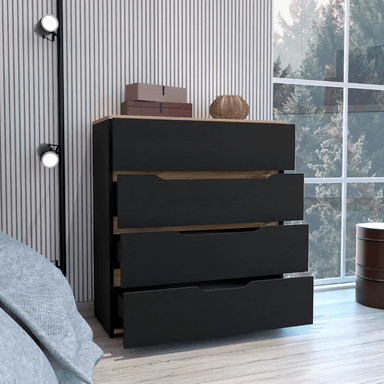 COMODA NACION MUEBLES KUNRU COLOR NEGRO