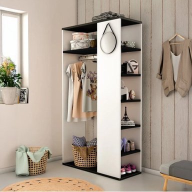 CLOSET ORGANIZADOR VENUS BLANCO Y NEGRO NACION MUEBLES
