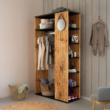 CLOSET ORGANIZADOR VENUS EN MADERA RÚSTICA NACIÓN MUEBLES