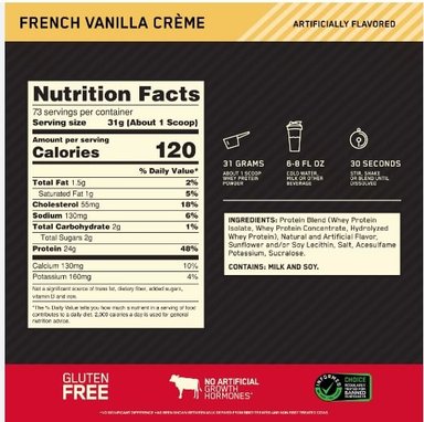 PROTEÍNA OPTIMUM NUTRITION GOLD STANDARD 5L VAINILLA - 2