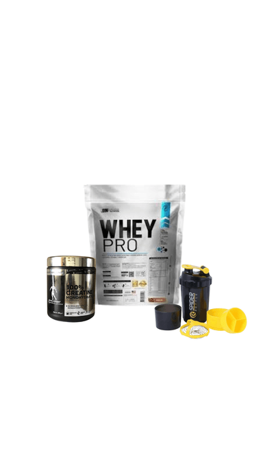 PACK KEVIN LEVRONE WHEY PRO 5KG CHOCOLATE + CREATINA 300GR K.L. + SHAKER