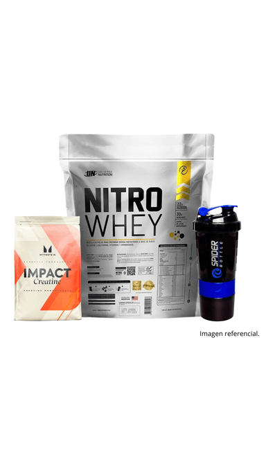 SUPLEMENTO UNIVERSE NUTRITION NITRO WHEY 3KG VAINILLA + CREATINA 250GR MYPROTEIN + SHAKER