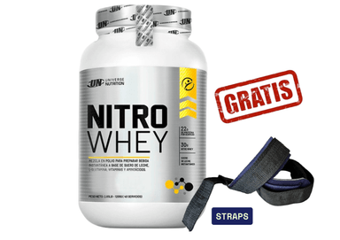NITRO WHEY 1KG COOKIES UNIVERSE NUTRITION + STRAPS