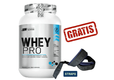 WHEY PRO 1KG COOKIES UNIVERSE NUTRITION + STRAPS