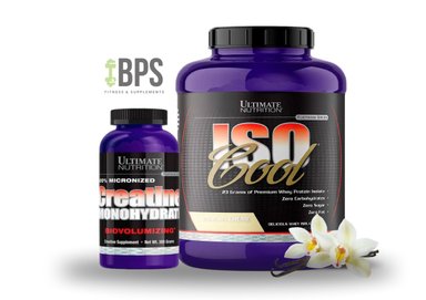 PACK PROTEÍNA ISO COOL 5LB VAINILLA + CREATINA 300GR ULTIMATE NUTRITION