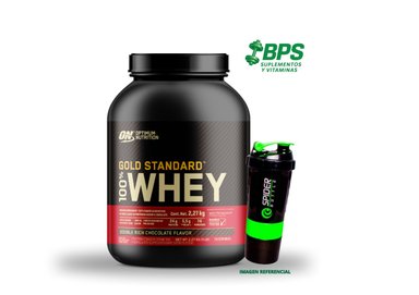 PROTEINA GOLD STANDAR 5 LB CHOCOLATE + SHAKER 3 CUERPOS