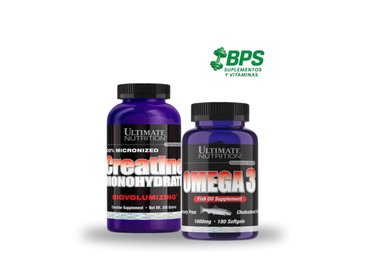 PACK ULTIMATE NUTRITION OMEGA-3 90CÁPSULAS + CREATINA 300GR