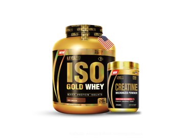 ISO GOLD WHEY 6.6LB CHOCOLATE + CREATINA MONOHIDRATADA LEVEL PRO 500GR